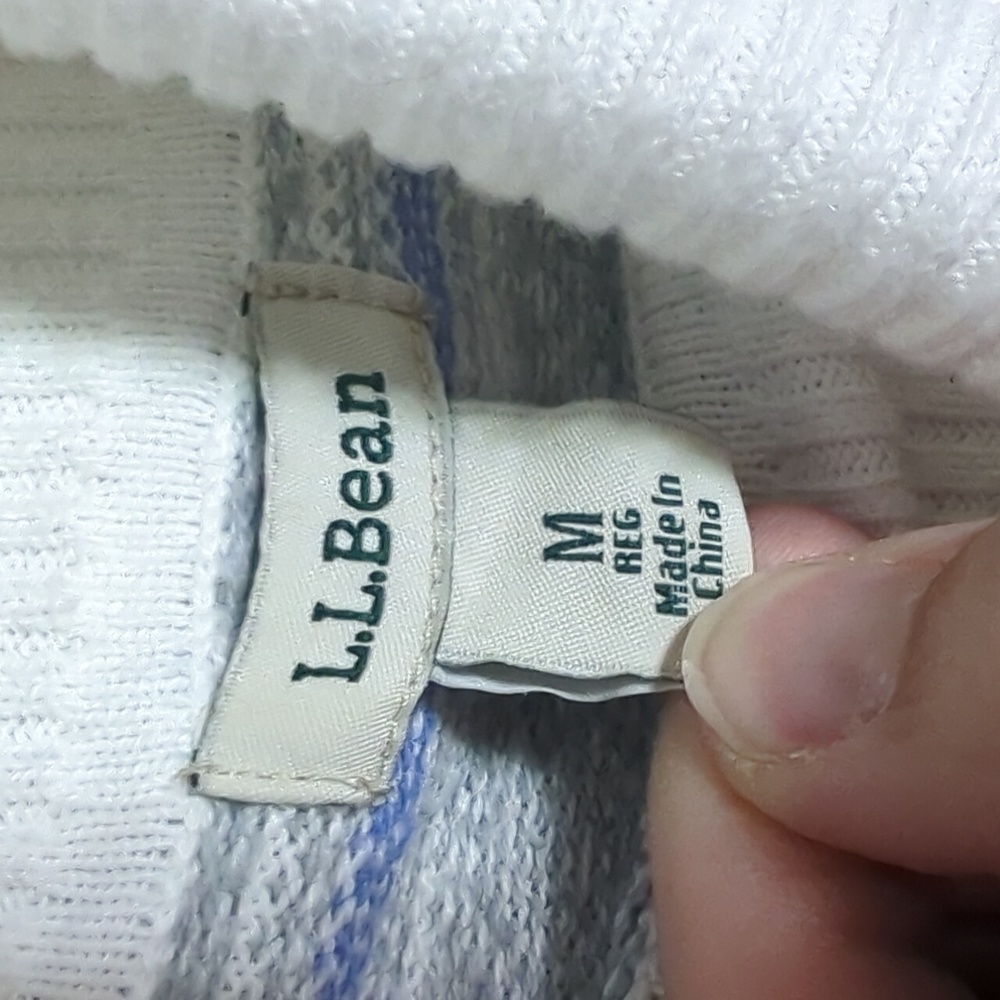 LL Bean Womens Turtleneck Sweater‎ Fair Isle Cashmere Cotton Snowflake Medium - Picture 4 of 11